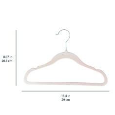 Kinder Kleiderbügel 15er Set, Haselnuss (Samtbezug)