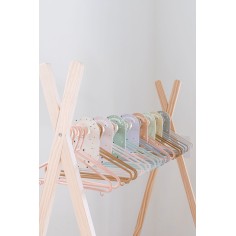 Kinder Kleiderbügel 15er Set, Weizenstroh - Grau