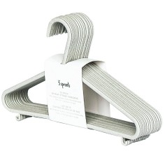 Kinder Kleiderbügel 15er Set, Weizenstroh - Grau