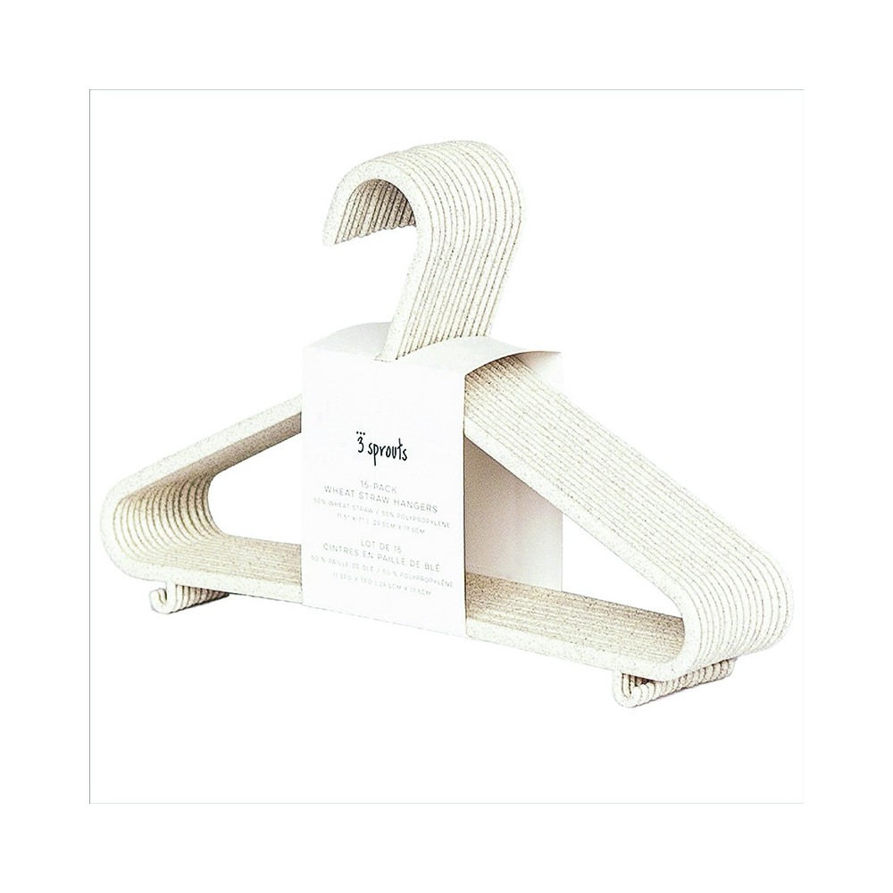 Kinder Kleiderbügel 15er Set, Weizenstroh - Cream