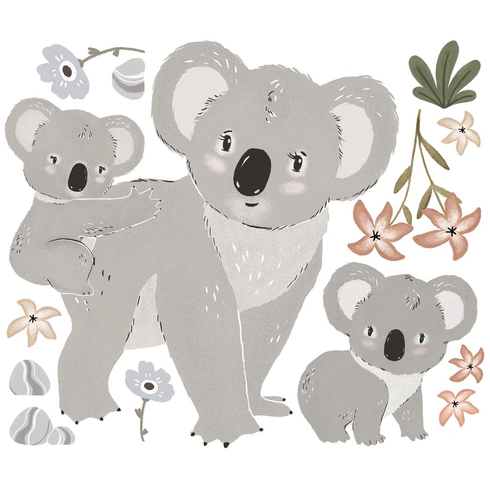 Wandsticker Dekoration, Koala Familie
