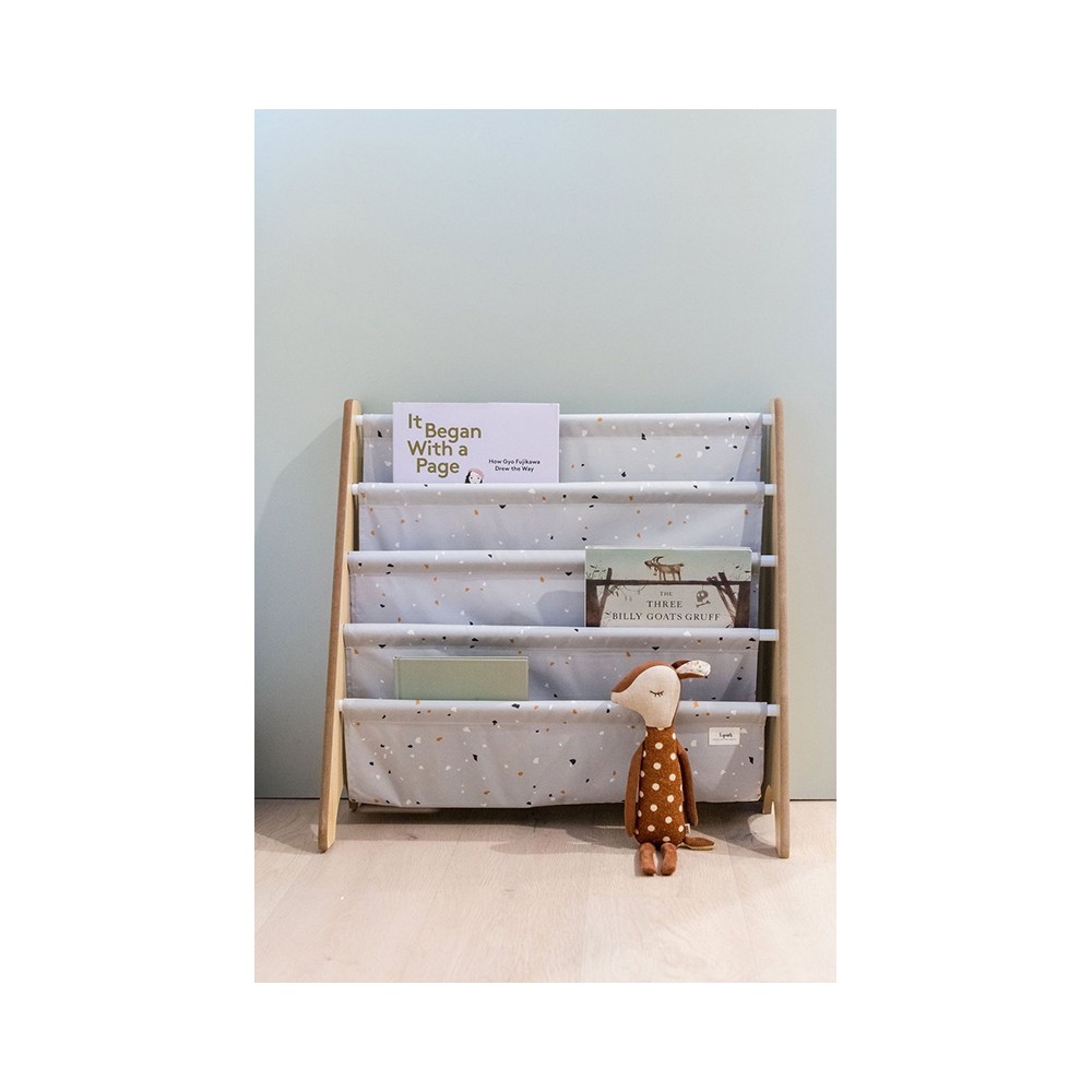 Bücherregal, Terrazzo - Grau