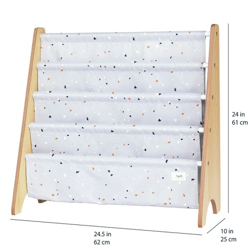 Bücherregal, Terrazzo - Grau