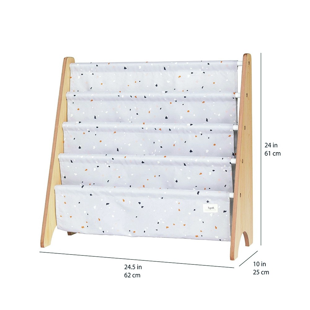 Bücherregal, Terrazzo - Grau