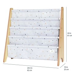 Bücherregal, Terrazzo - Grau