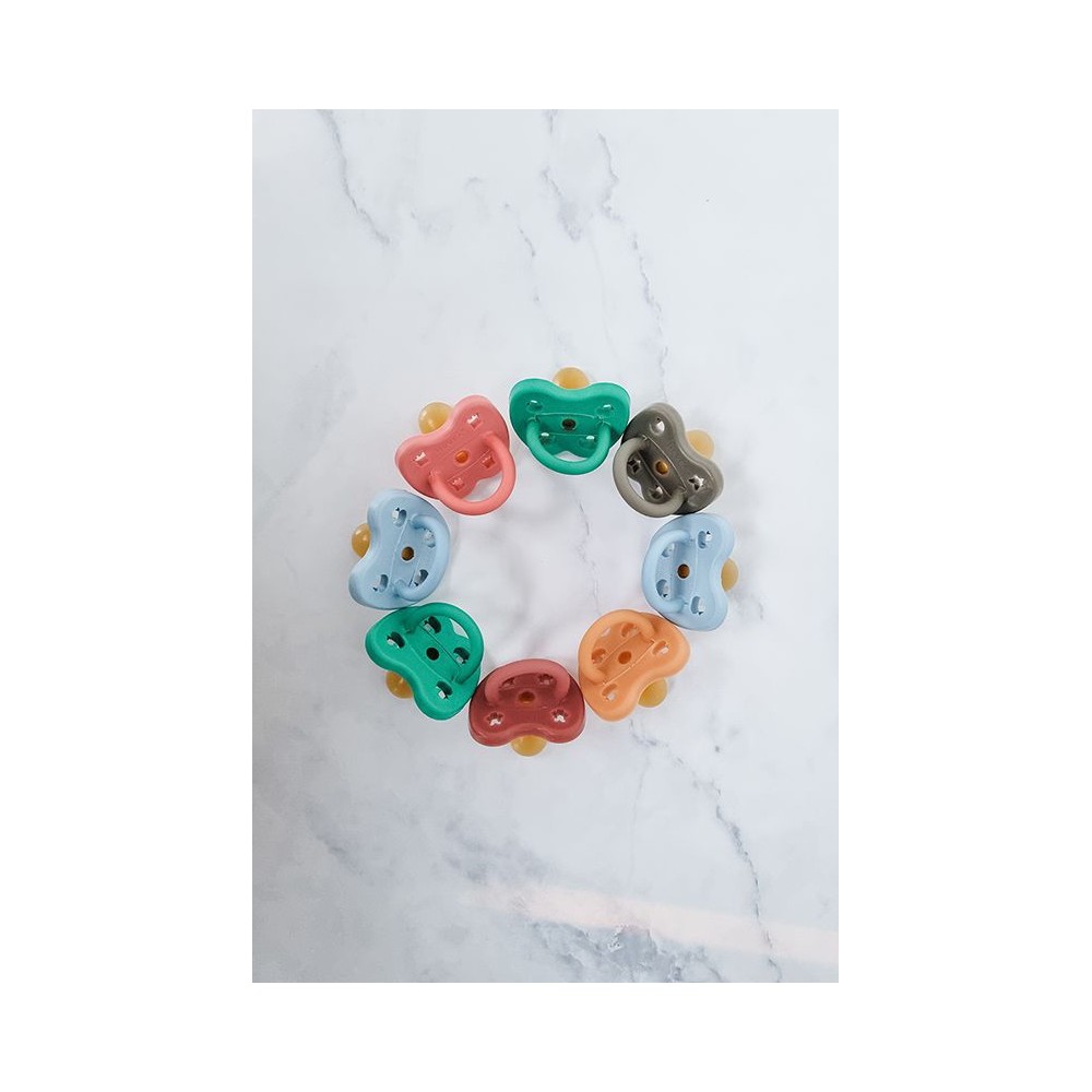 Naturkautschuk Schnuller 2er Pack, Maya Blue & Pop of Green - kiefergerecht