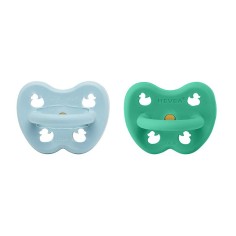 Naturkautschuk Schnuller 2er Pack, Maya Blue & Pop of Green - kiefergerecht