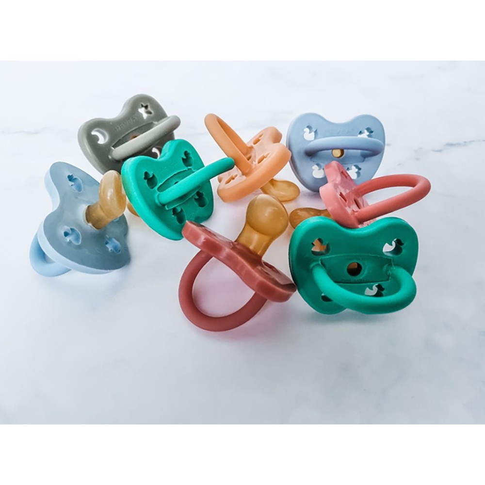 Naturkautschuk Schnuller 2er Pack , Maya Blue & Thunder Grey