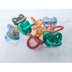 Naturkautschuk Schnuller 2er Pack , Maya Blue & Thunder Grey