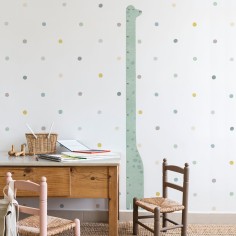 Textile Wachstumstabelle Wandtattoo 150 cm mit 12 Pfeilen, Dino - Grün