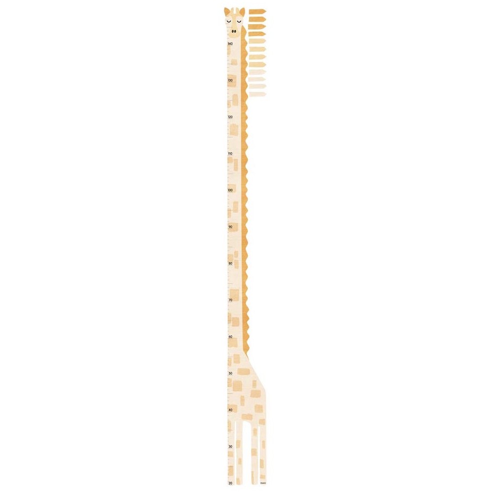 Textile Wachstumstabelle Wandtattoo 150 cm mit 12 Pfeilen, Giraffe - weiss