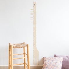 Tresxics textile Wachstumstabelle Wandtattoo 150 cm mit 12 Pfeilen, Lama - Beige