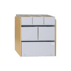 Kinderzimmerregal mit Boxen Multi-Bin, Terrazzo - Gray