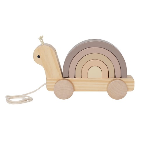 Nachziehtier und Stapelspielzeug Schnecke