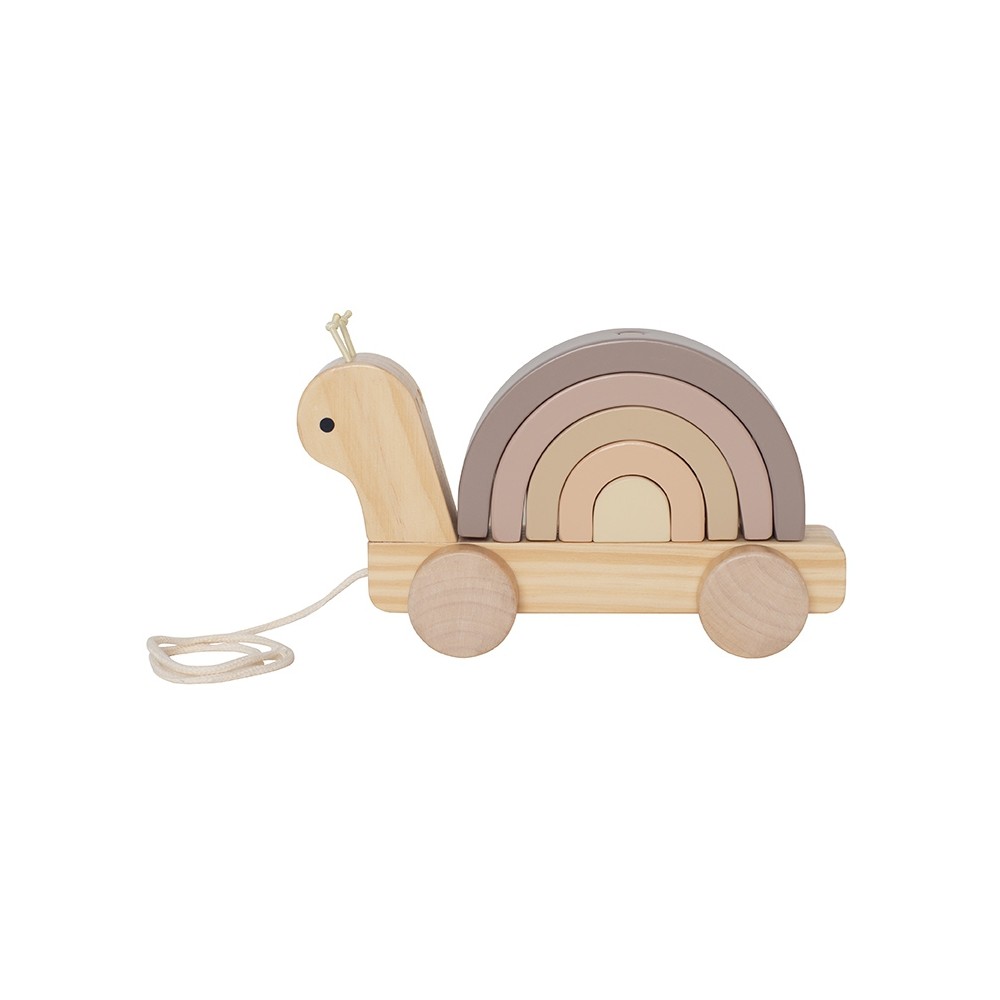 Nachziehtier und Stapelspielzeug Schnecke