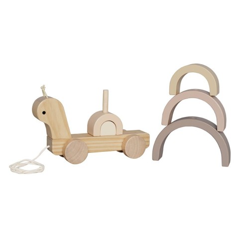 Nachziehtier und Stapelspielzeug Schnecke