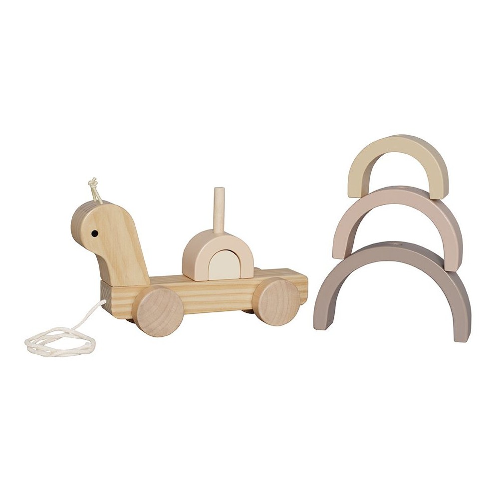 Nachziehtier und Stapelspielzeug Schnecke
