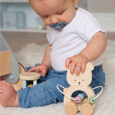 Jabadabado Schiebespielzeug Teddy mit Motorschleife