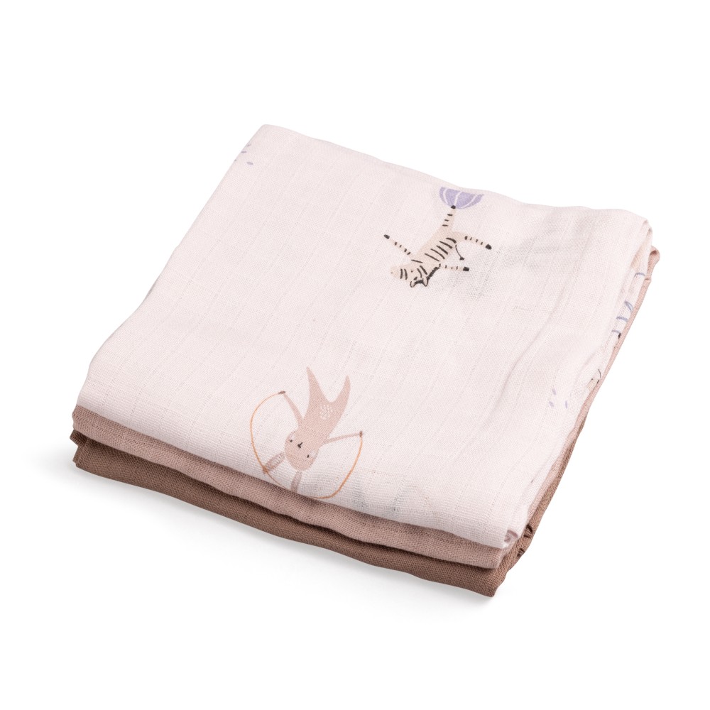 Sebra Muslin Mulltuch 3er Pack - Teeny Toes