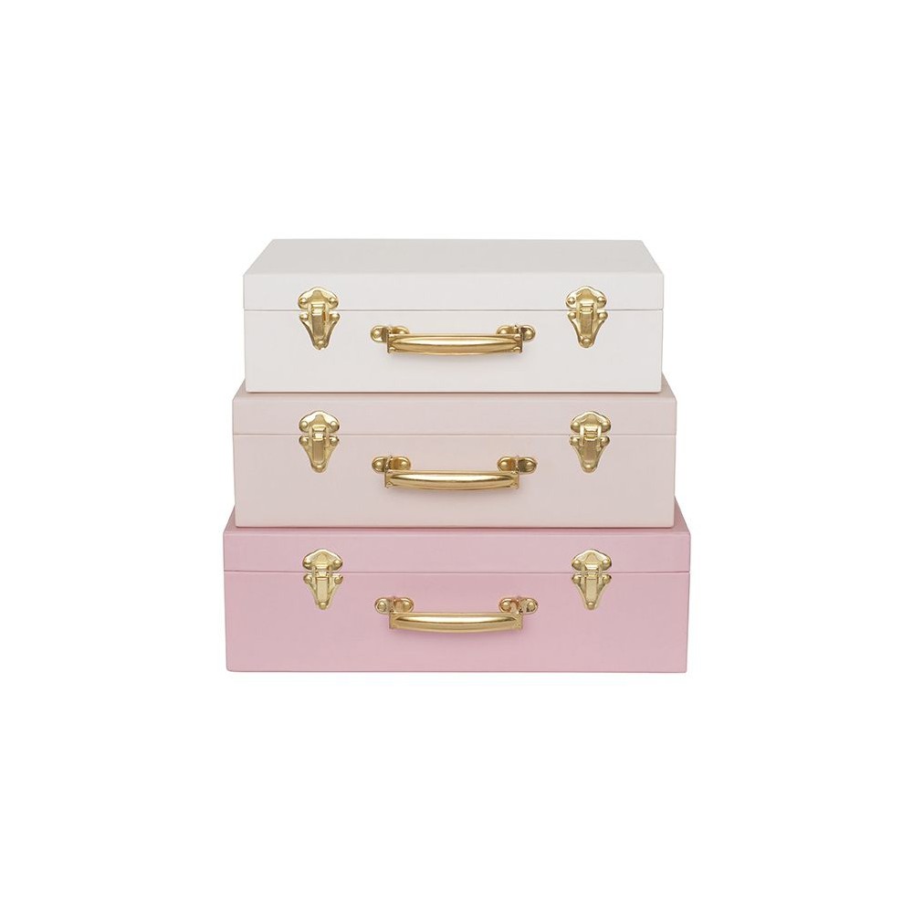 Jabadabado Aufbewahrungskoffer, 3er Set, Rosa