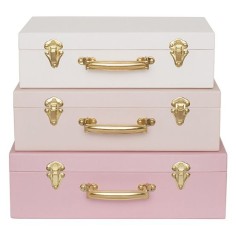 Jabadabado Aufbewahrungskoffer, 3er Set, Rosa