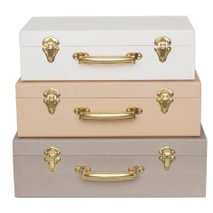 Jabadabado Aufbewahrungskoffer, 3er Set, Beige