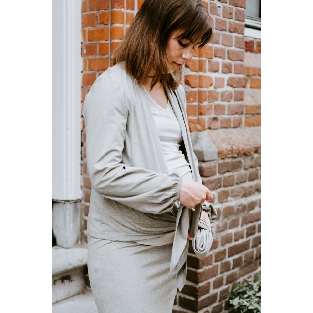 Umstandsmode Wickeltop Glow, dusty grey