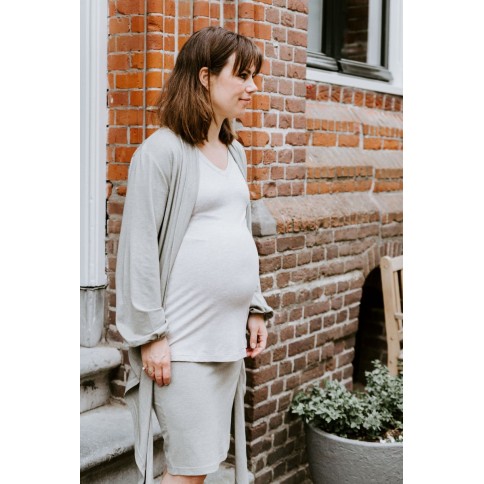 Umstandsmode Wickeltop Glow, dusty grey