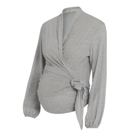 Umstandsmode Wickeltop Glow, dusty grey