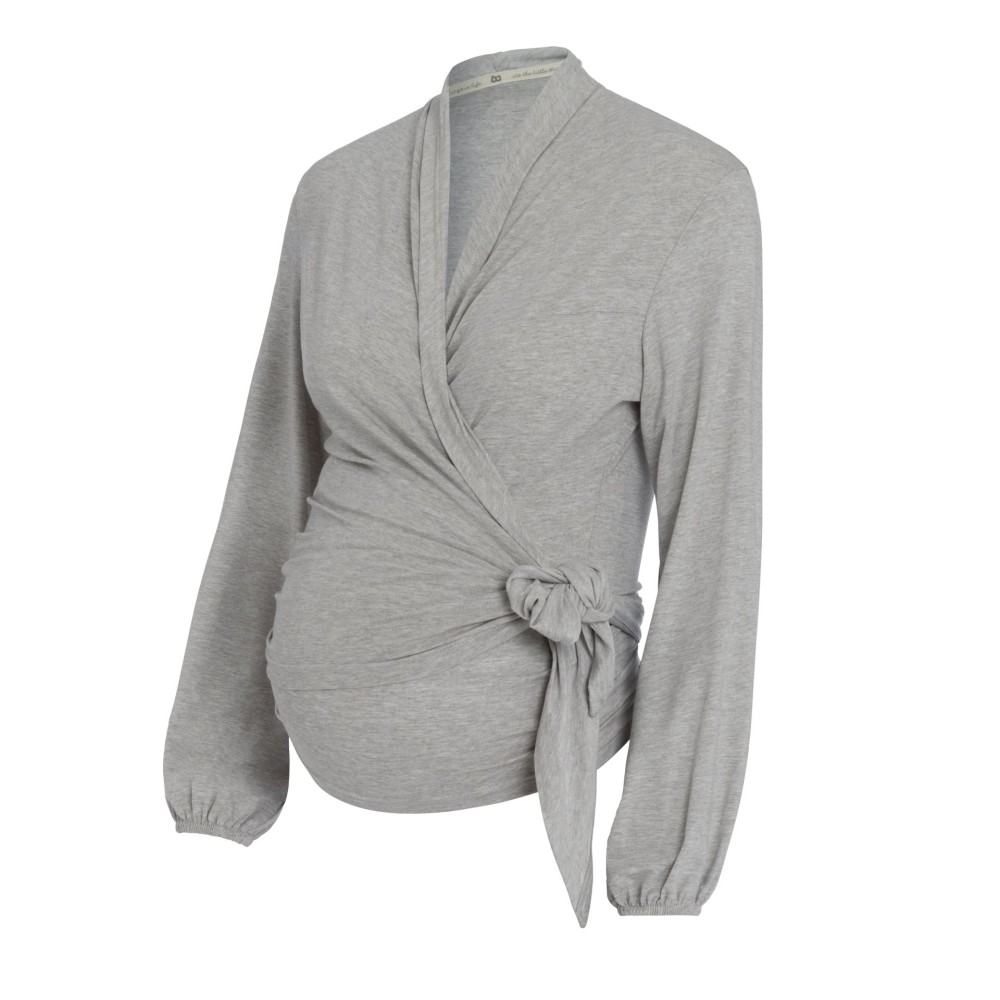 Umstandsmode Wickeltop Glow, dusty grey