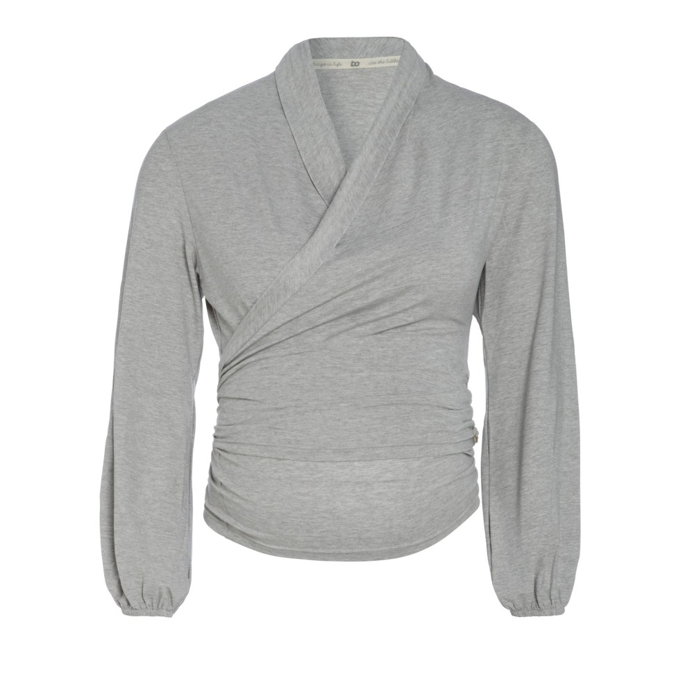 Umstandsmode Wickeltop Glow, dusty grey