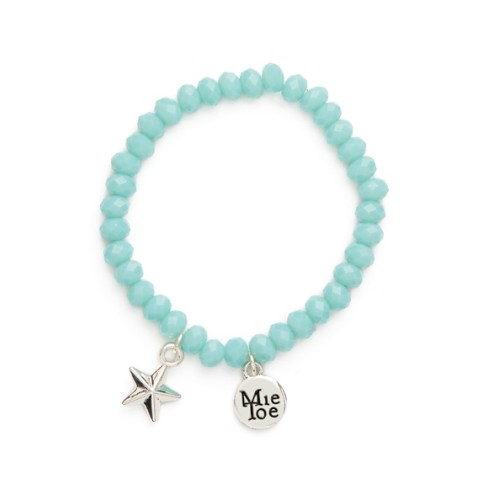 Bracelet, étoile bleu clair
