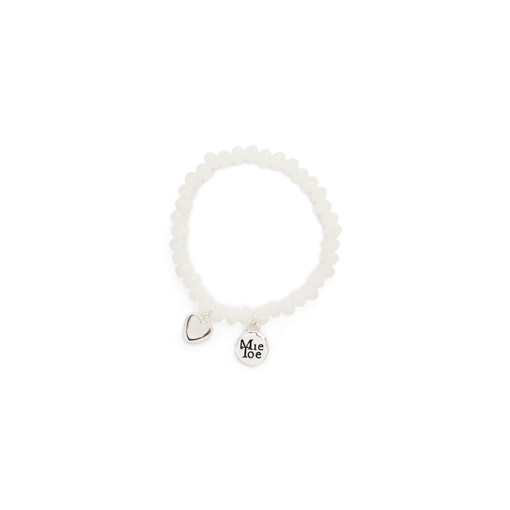 Bracelet, coeur blanc