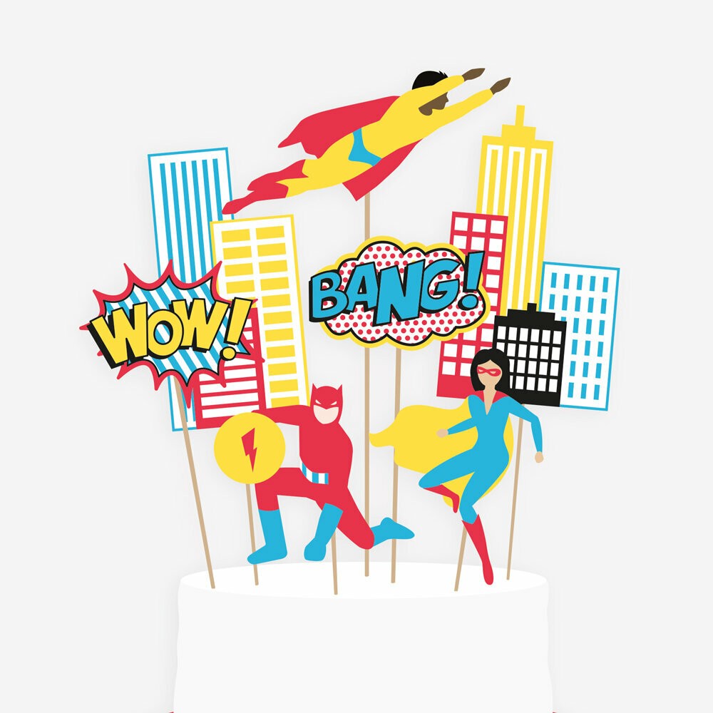 My Little Day Kuchendekoration-Set, Super Heroes