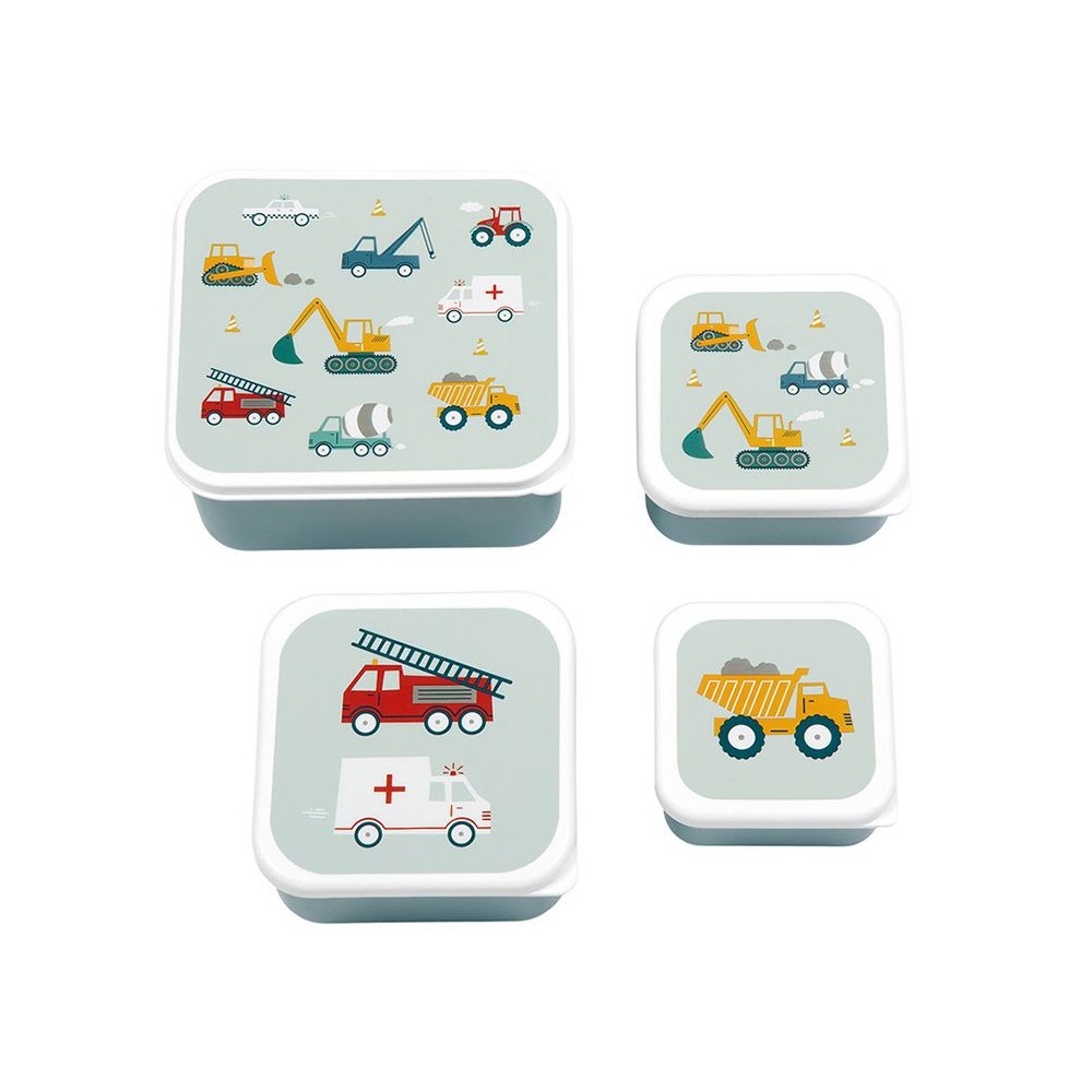 Lunchbox, 4er Set, Fahrzeuge