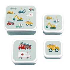Lunchbox, 4er Set, Fahrzeuge