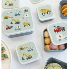 Lunchbox, 4er Set, Fahrzeuge