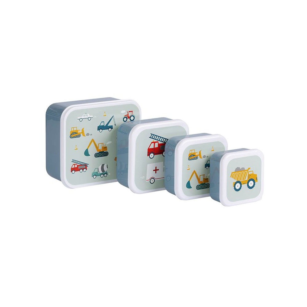 Lunchbox, 4er Set, Fahrzeuge