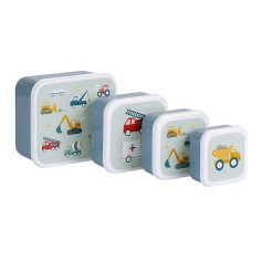 Lunchbox, 4er Set, Fahrzeuge
