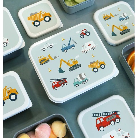 Lunchbox, 4er Set, Fahrzeuge