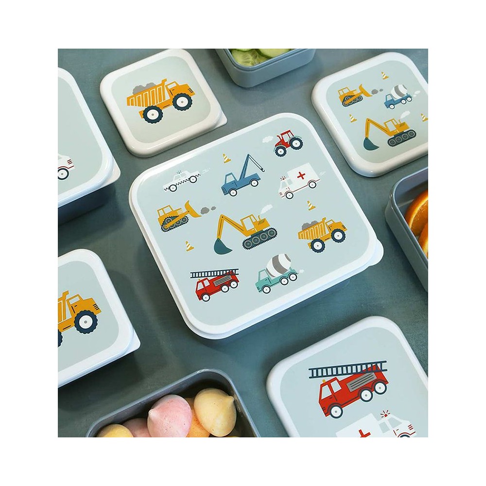 Lunchbox, 4er Set, Fahrzeuge