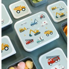 Lunchbox, 4er Set, Fahrzeuge