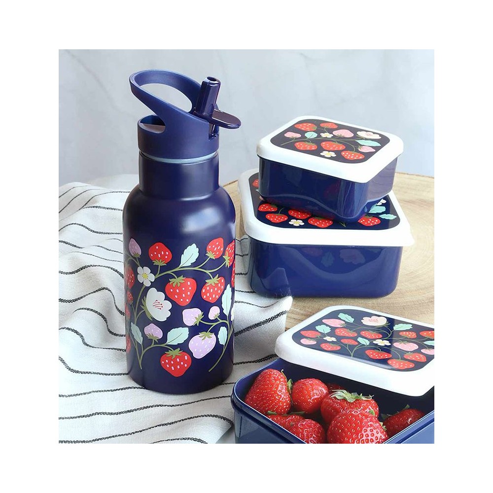 Edelstahl Trinkflasche - Erdbeeren (350 ml)