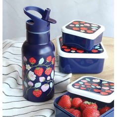 Edelstahl Trinkflasche - Erdbeeren (350 ml)