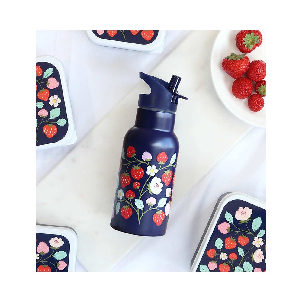Edelstahl Trinkflasche - Erdbeeren (350 ml)