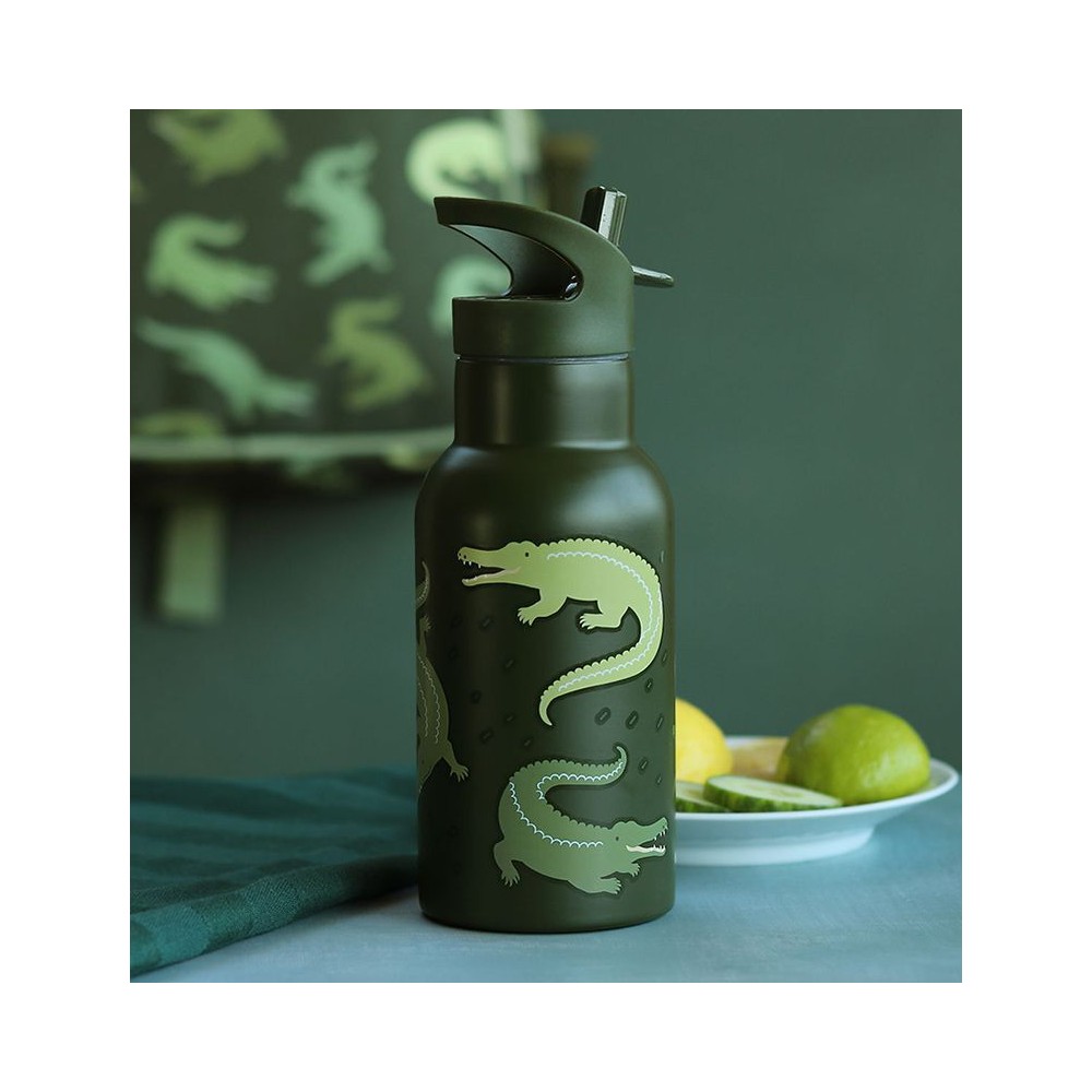Edelstahl Trinkflasche - Krokodil (350 ml)