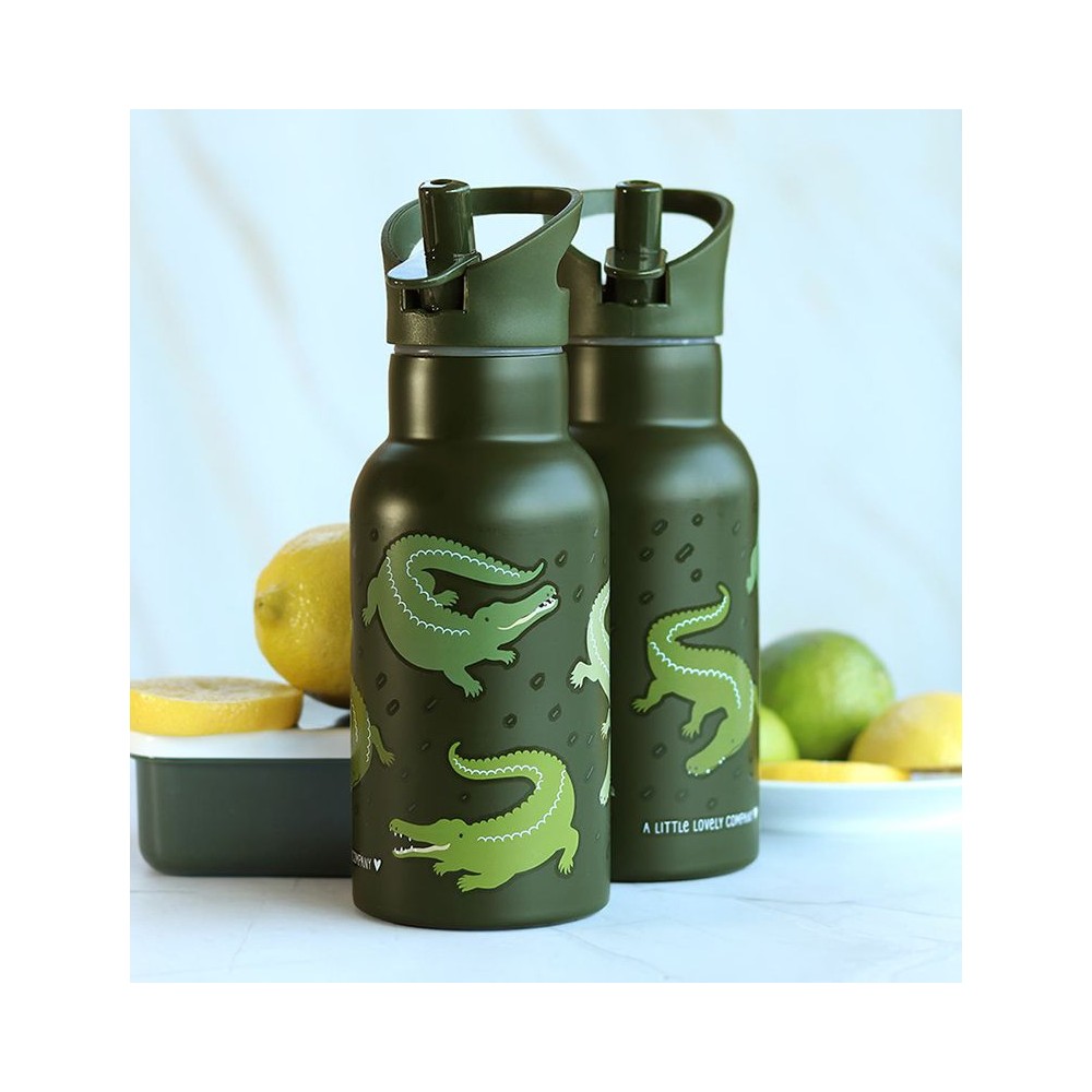 Edelstahl Trinkflasche - Krokodil (350 ml)