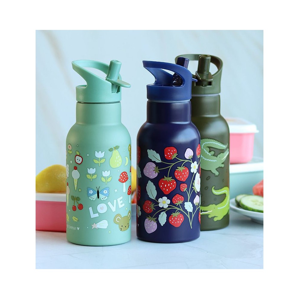 Edelstahl Trinkflasche - Krokodil (350 ml)