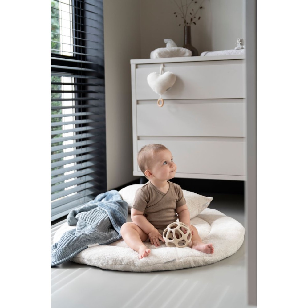 Gitterbettdecke teddyfutter Grace, warm linen