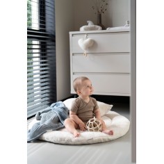 Gitterbettdecke teddyfutter Grace, warm linen